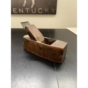 VINTAGE WOODEN COFFIN PLANE WOODWORKING CARPENTRY TOOL -Bridge Registered